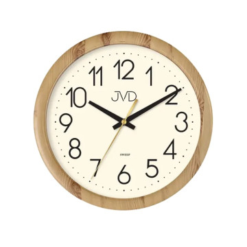 Nástenné hodiny JVD H608.2 – tichý chod a svetlý drevený dekor (22 cm) Nástenné hodiny JVD H608.2 – tichý chod a svetlý drevený dekor (22 cm)